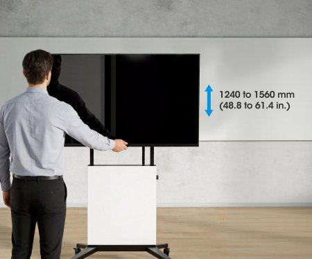 INTELLINET/MANHATTAN TV Cart - 1 TV - Height-Adjustable - 50 to 100in - Black