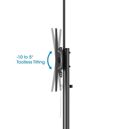INTELLINET/MANHATTAN TV Cart - 1 TV - Tilt/Height-Adjustable - 37 to 70in - Black