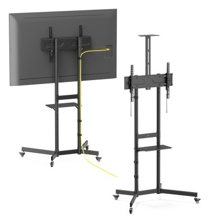 INTELLINET/MANHATTAN TV Cart - 1 TV - Tilt/Height-Adjustable - 37 to 70in - Black