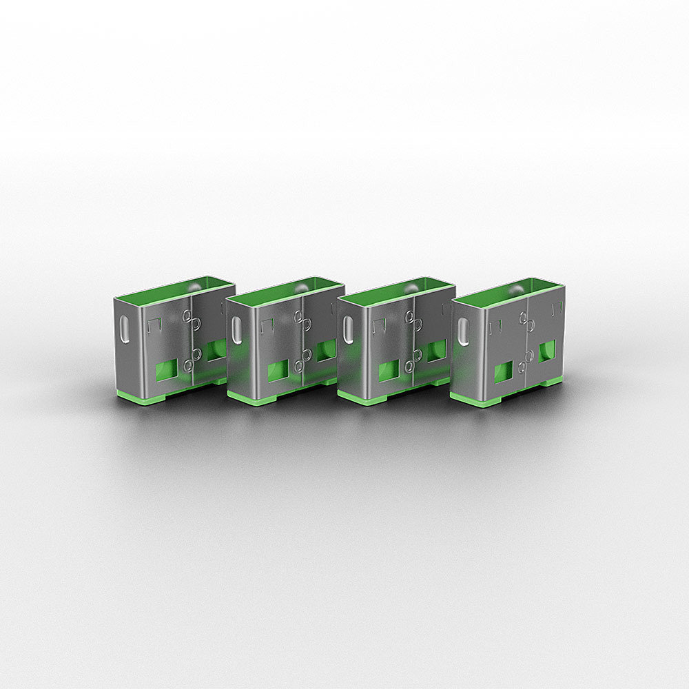 LINDY USB Port Blocker Green 4pack