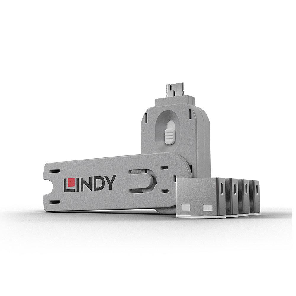 LINDY USB Port Blocker White 4pack