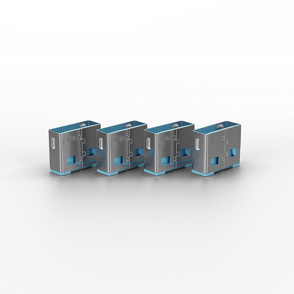 LINDY USB Port Blocker 10pack Blue (without Key)