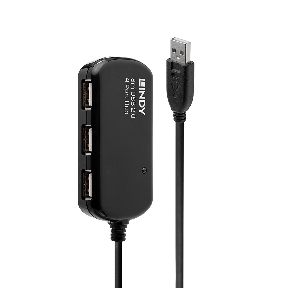 LINDY USB 2.0 Active Extension Pro 4 Port Hub 8m