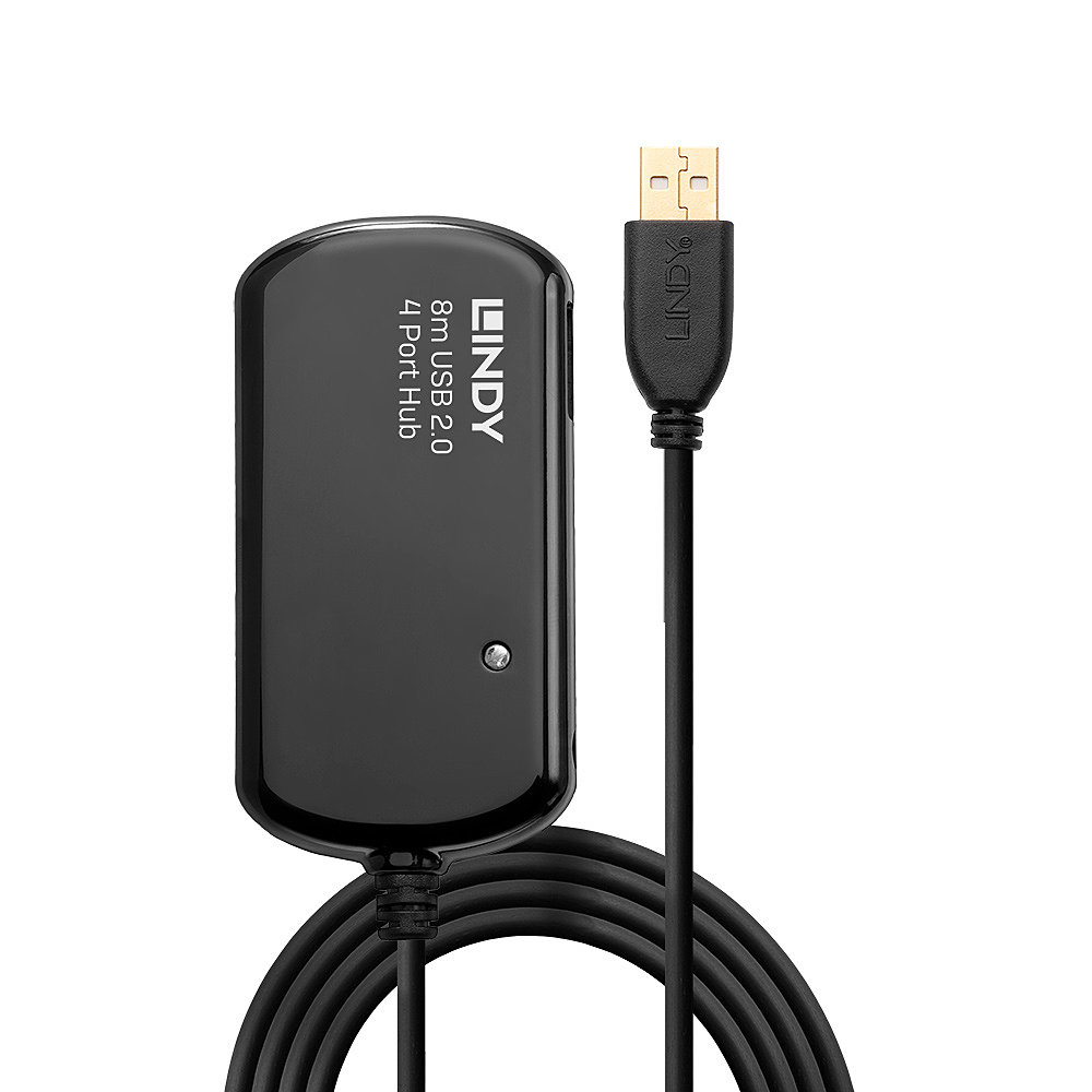 LINDY USB 2.0 Active Extension Pro 4 Port Hub 8m