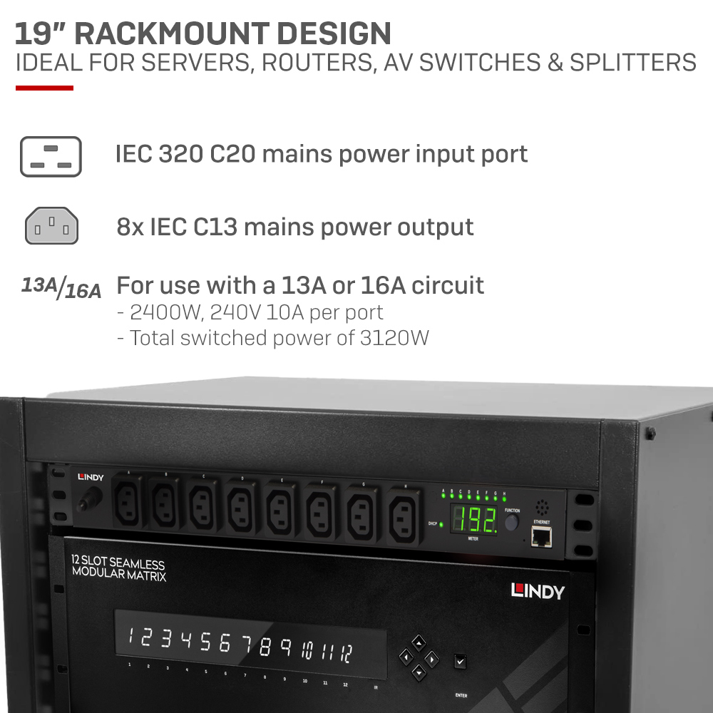 LINDY Ip Power Switch Classic 8 (power Management Over Ip)