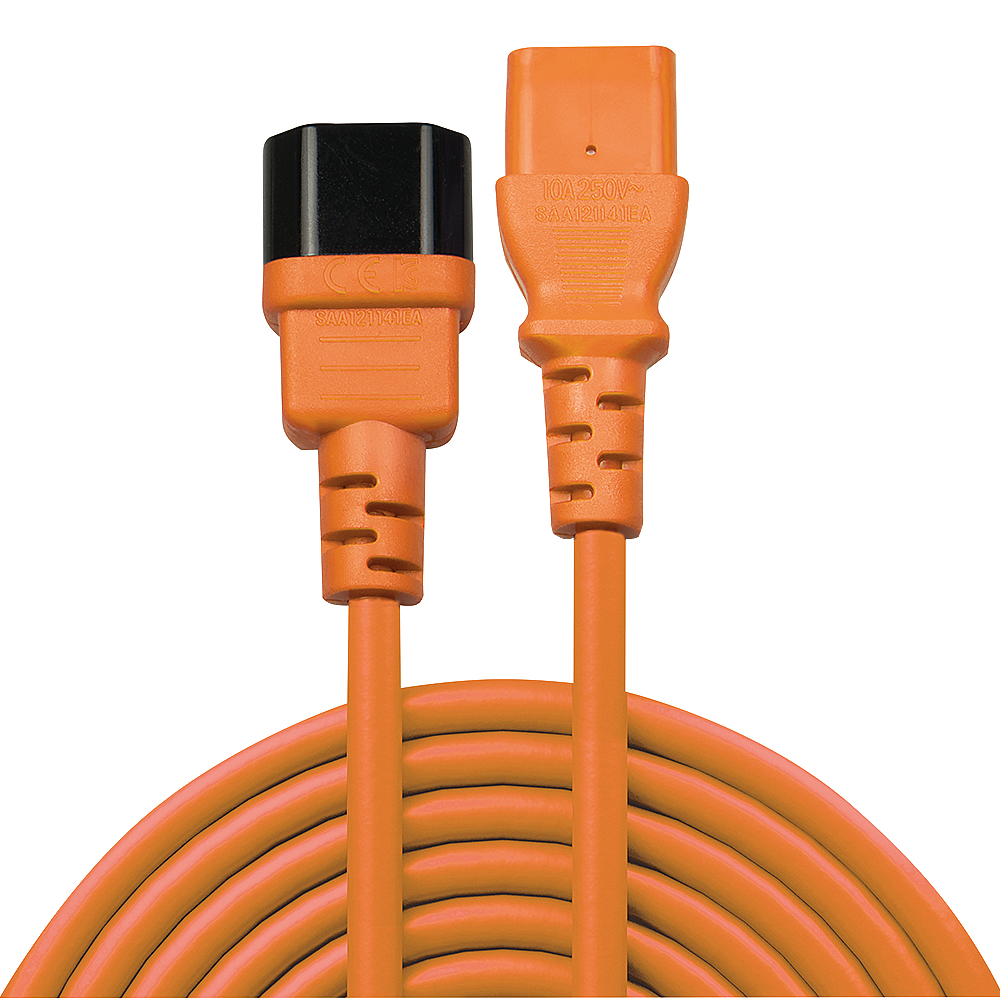 LINDY Extension Cable Iec - C14 To Iec C13 - 50cm - Orange