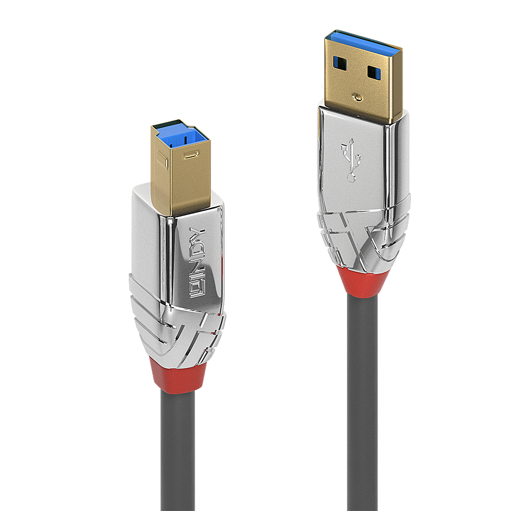 LINDY Cable - USB3.0 Type A To Type B - 2m - Cromo Line - Grey