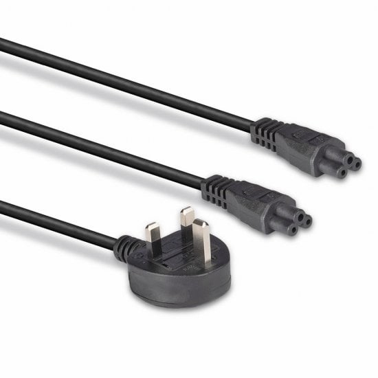 LINDY Mains Power Cable - 3 Pin Plug To 2 X Iec C5 - 2.5m Uk