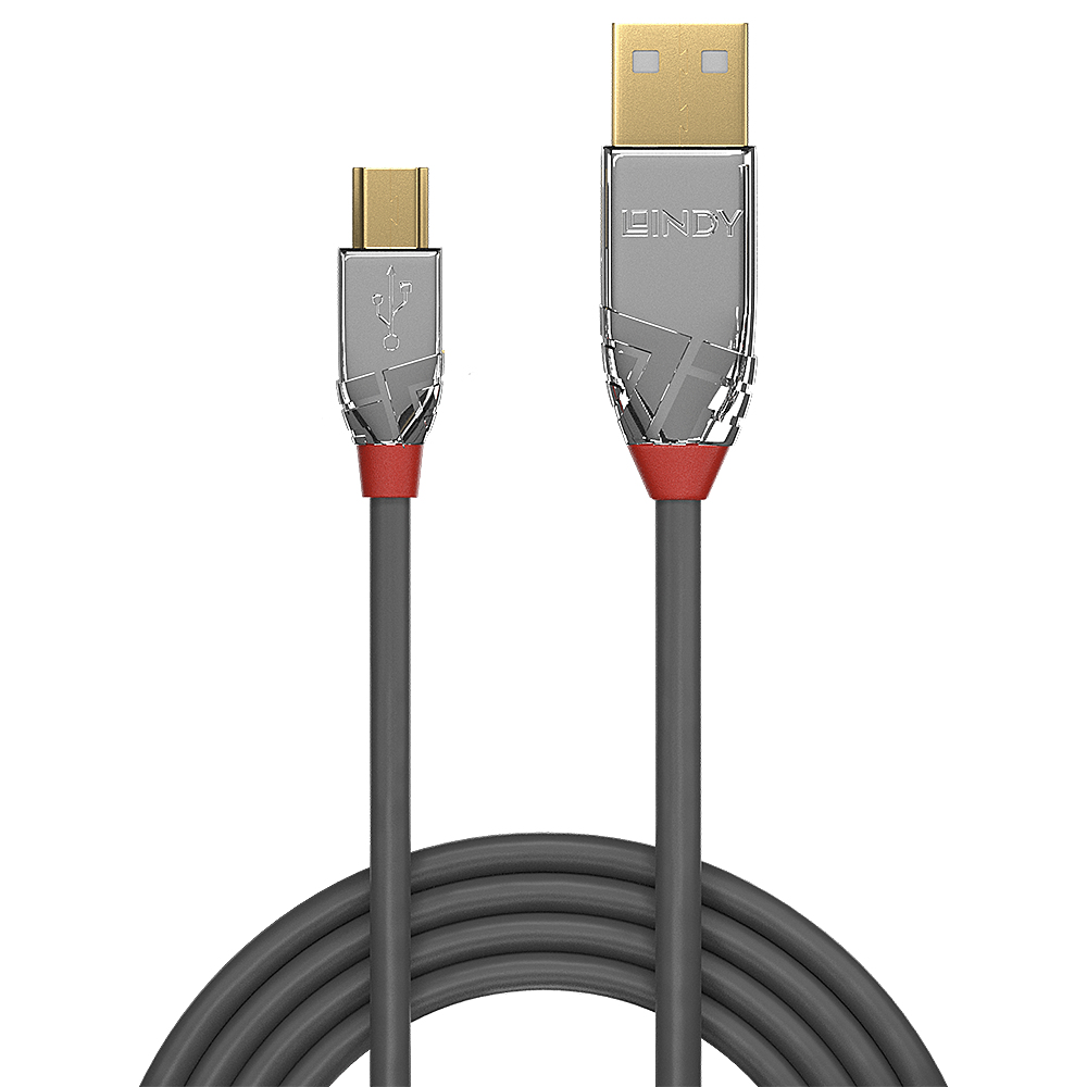 LINDY Cable - USB2.0 Type A To USB Mini-b - 3m - Cromo Line