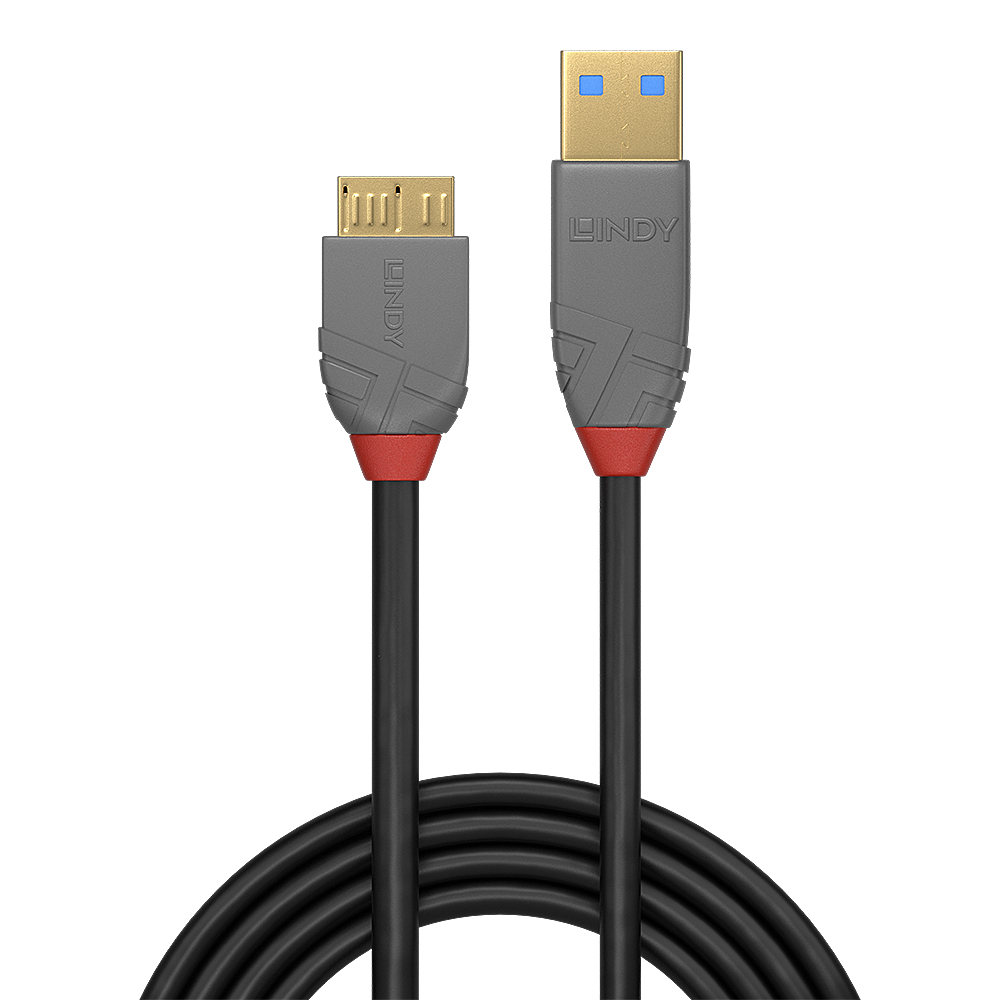 LINDY Cable - USB2.0 Type A To USB Micro-b - 3m - Anthra Line