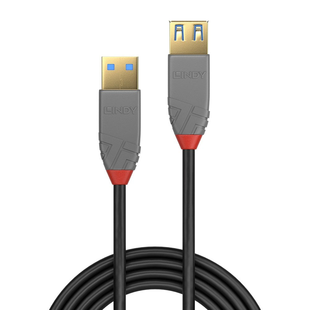 LINDY Cable - USB3.0 Type A Extension - 1m - Anthra Line