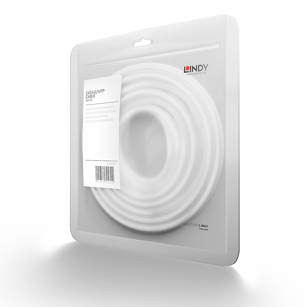 LINDY Network Patch Cable - CAT6 - U/utp - Snagless - 30cm - White