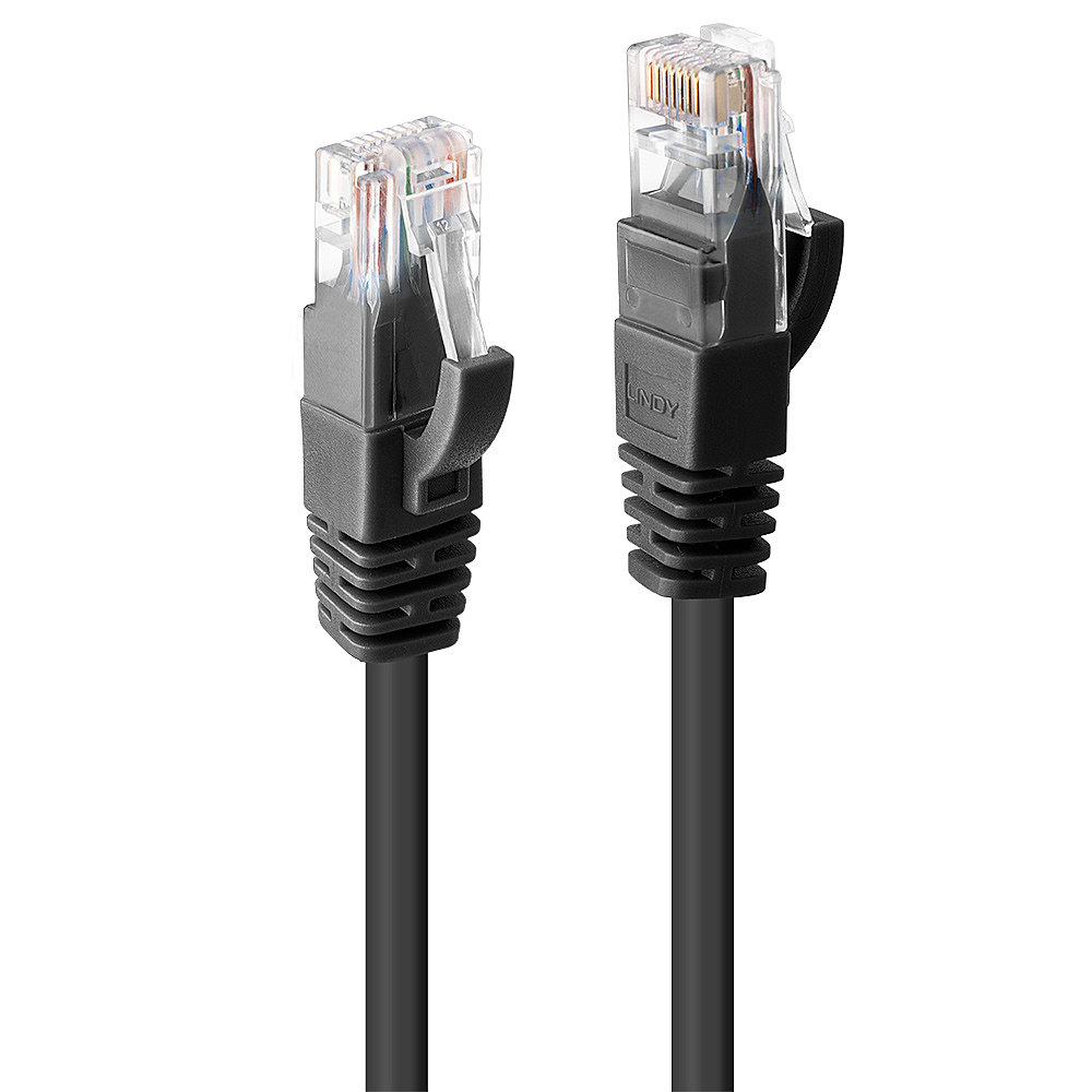 LINDY Network Patch Cable - CAT6 - U/utp - Snagless - Gigabit Black - 10m