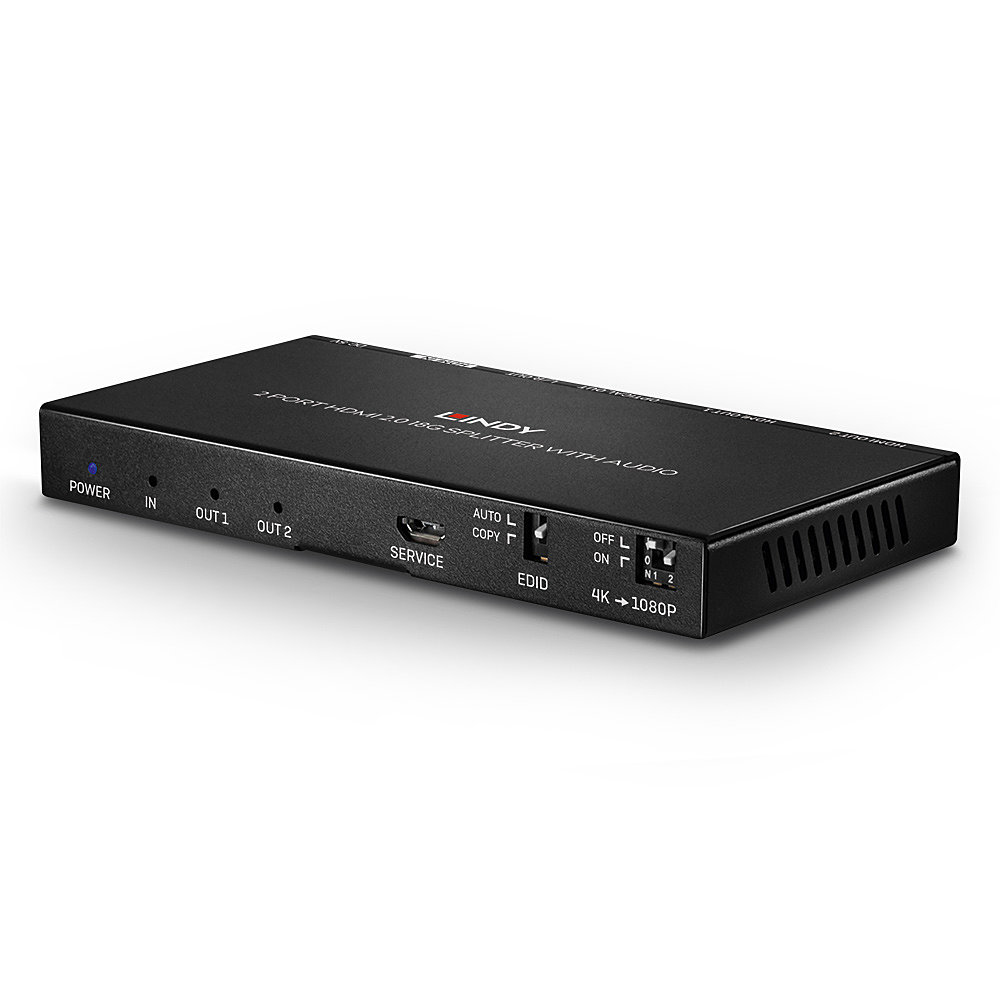 LINDY Splitter 2 Port Hdmi 2.0 18g With Audio