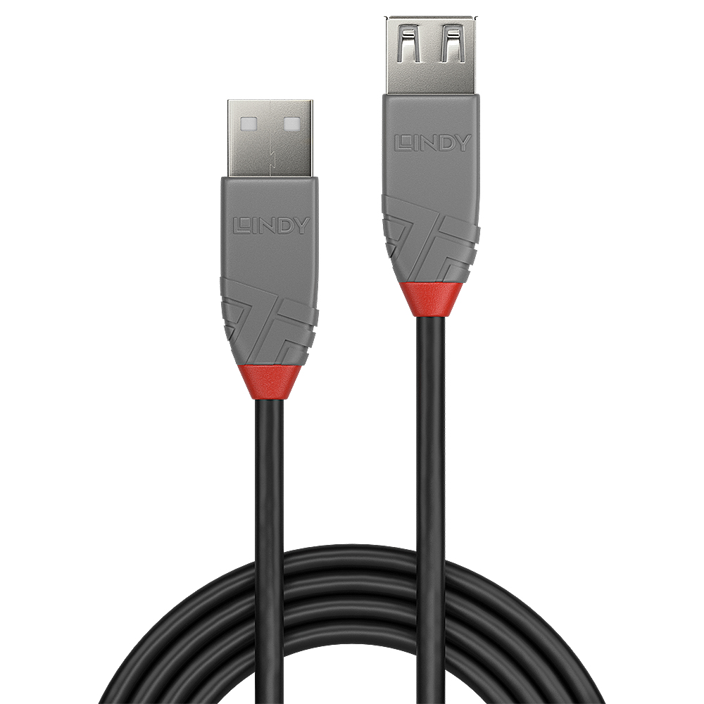 LINDY Extension Cable - USB2.0 Type A - 5m - Anthra Line