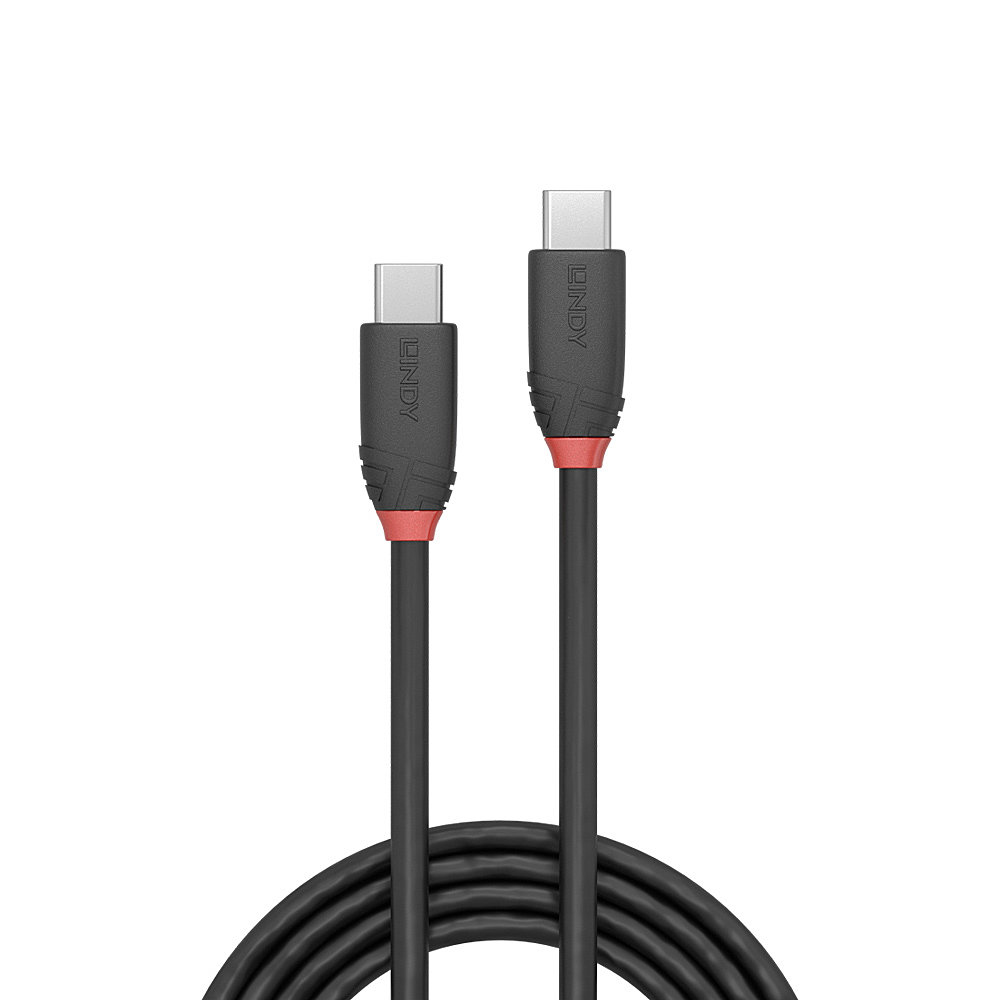 LINDY Cable - USB 3.1 Type C Male To Male 3a - Black Line - 1m