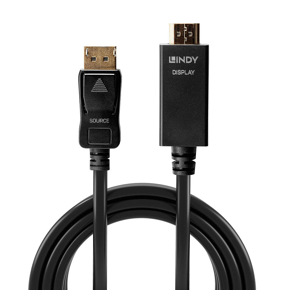 LINDY Cable - DisplayPort To Hdmi 10.2g - Black - 5m