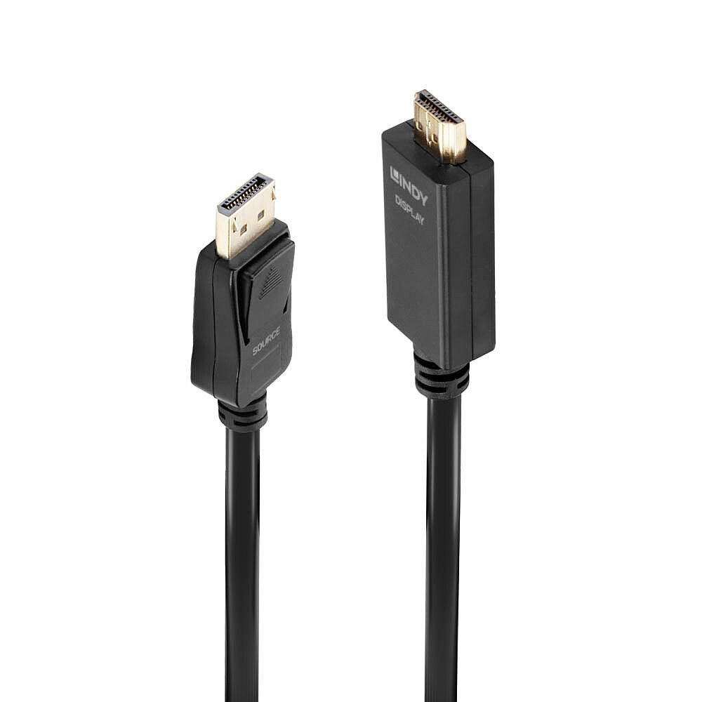 LINDY Cable - DisplayPort To Hdmi 10.2g - Black - 2m