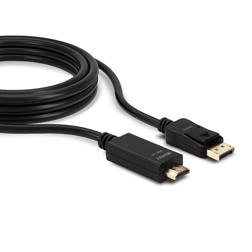LINDY Cable - DisplayPort To Hdmi 10.2g - Black - 2m