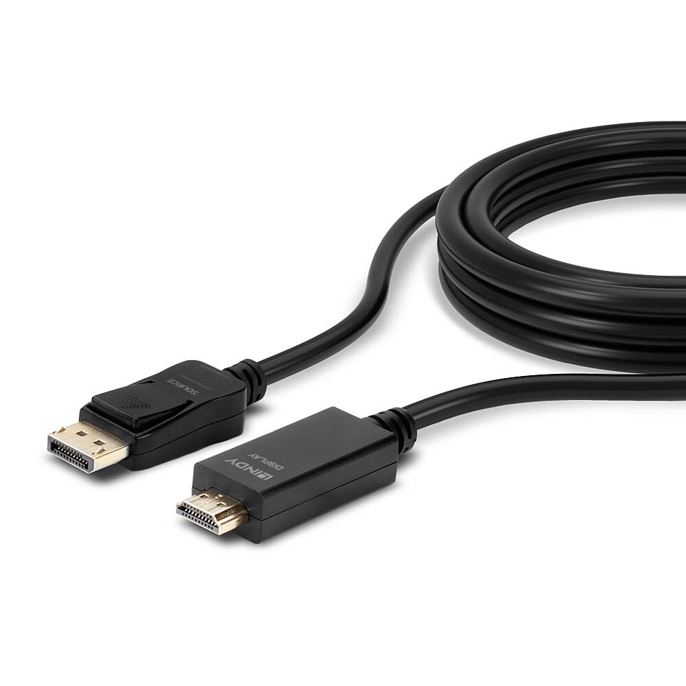 LINDY Cable - DisplayPort To Hdmi 10.2g - Black - 2m