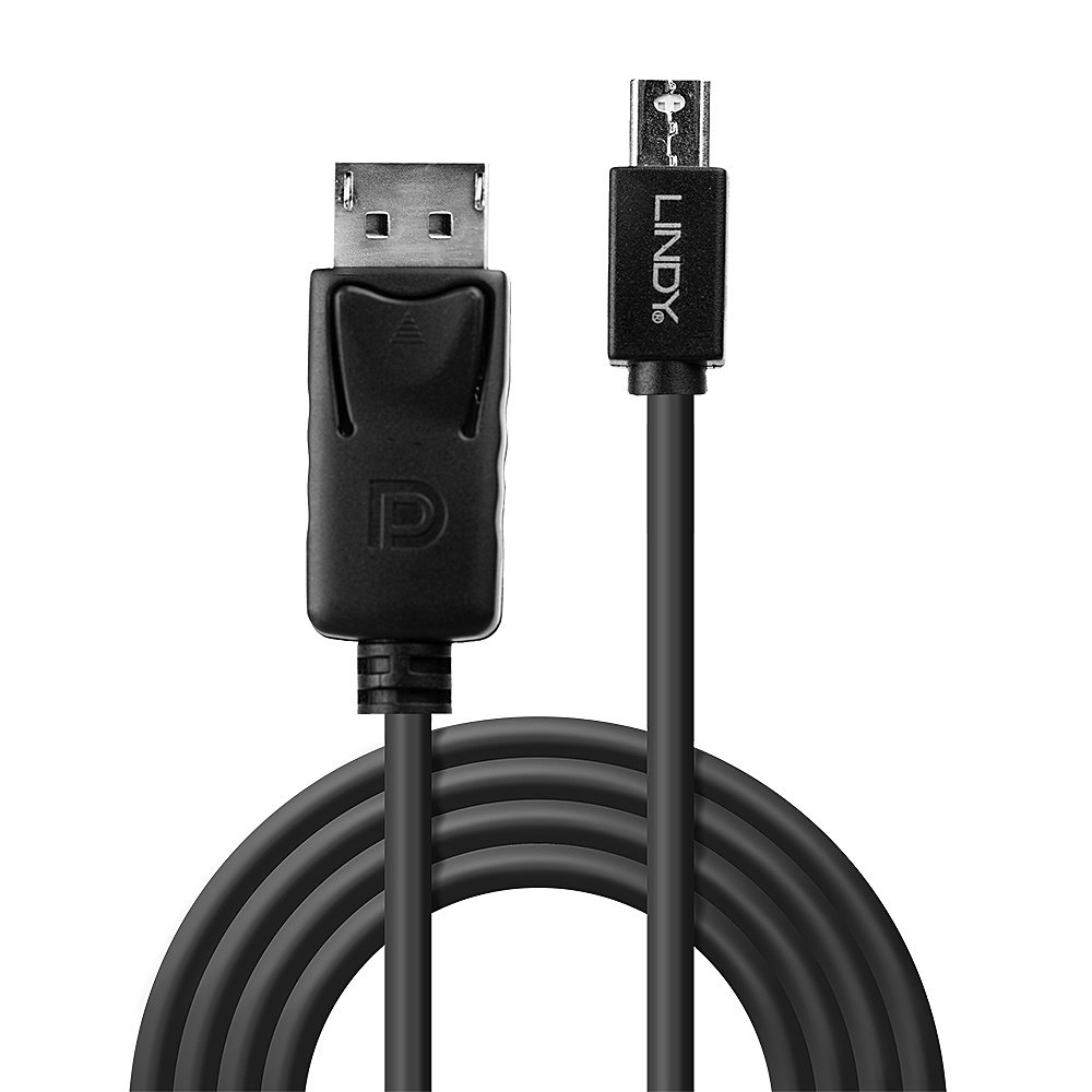 LINDY Cable - Mini Displayport Male To DisplayPort Male - Black - 2m