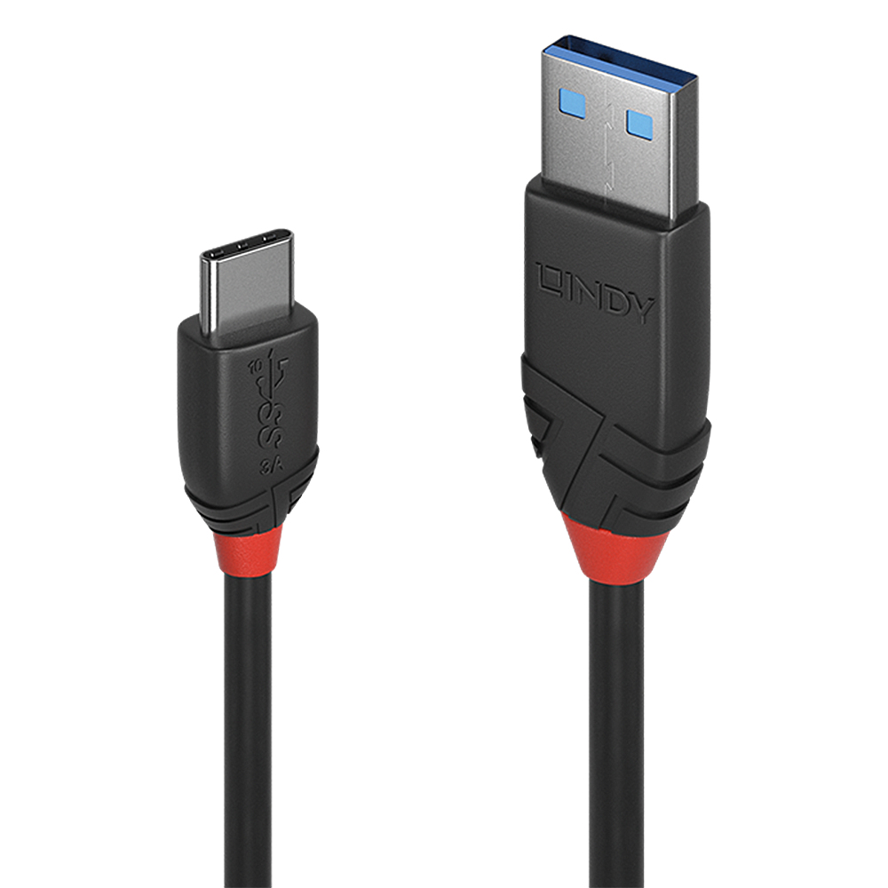 LINDY Cable - USB 3.1 Type A Male To C Male 3a - 1m - Blackline