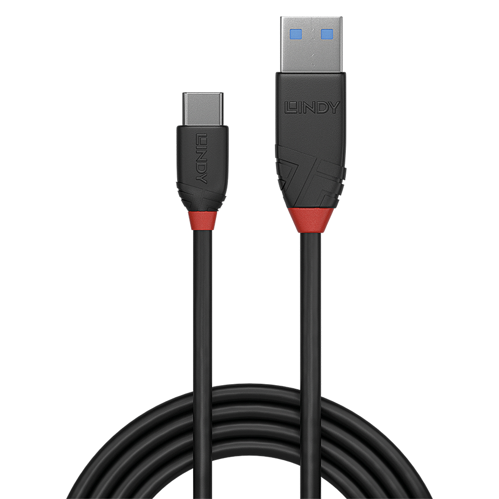 LINDY Cable - USB 3.1 Type A Male To C Male 3a - 1m - Blackline