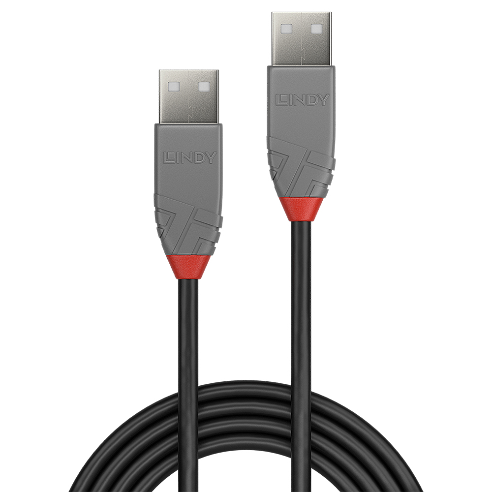 LINDY Cable - USB 2.0 Type A Male To Type A Male - Anthraline - 5m - Black