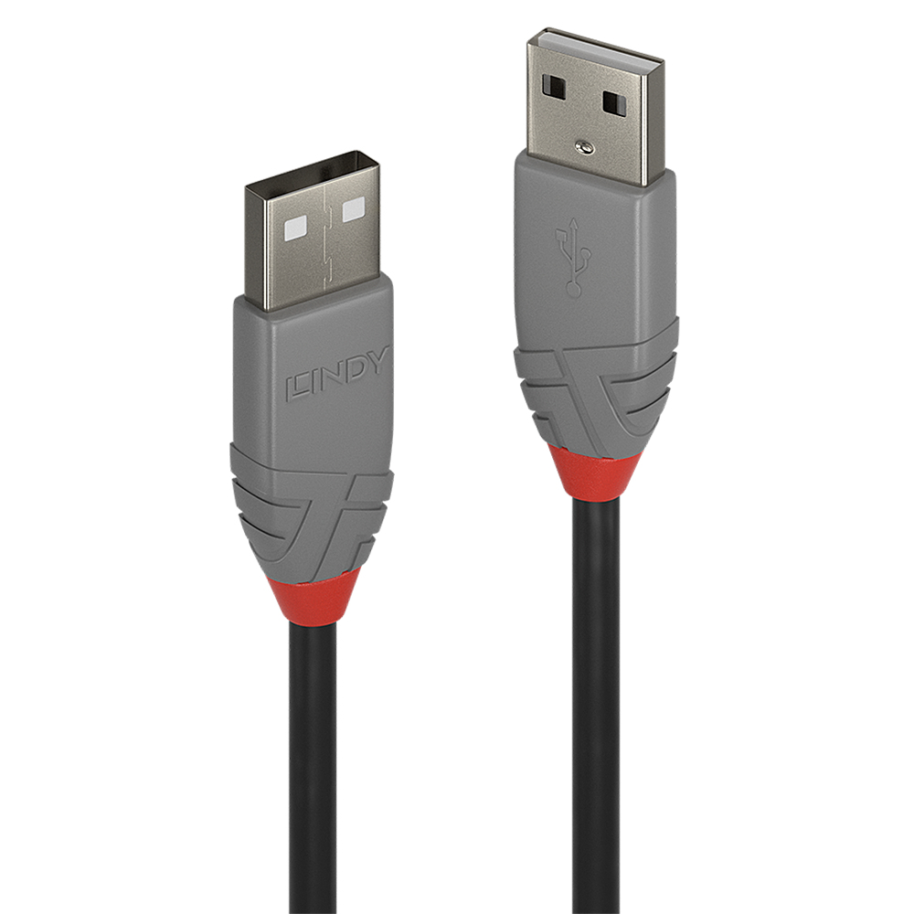 LINDY Cable - USB 2.0 Type A Male To Type A Male - Anthraline - 2m - Black