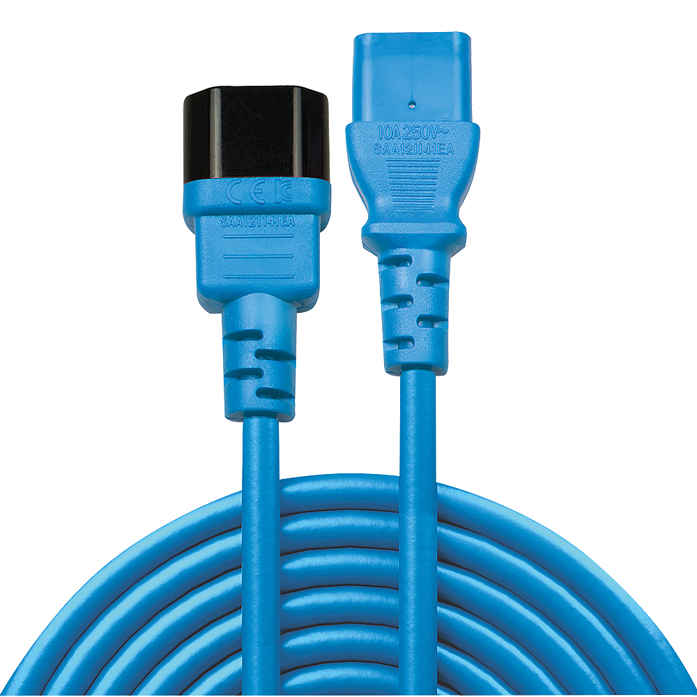 LINDY Extension Cable - Iec C14 To Iec C13 - 50cm - Blue