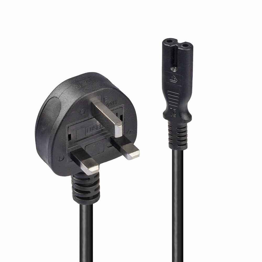 LINDY Extension Cable - Uk 3 Pin Plug To Iec C7 - 3m - Black