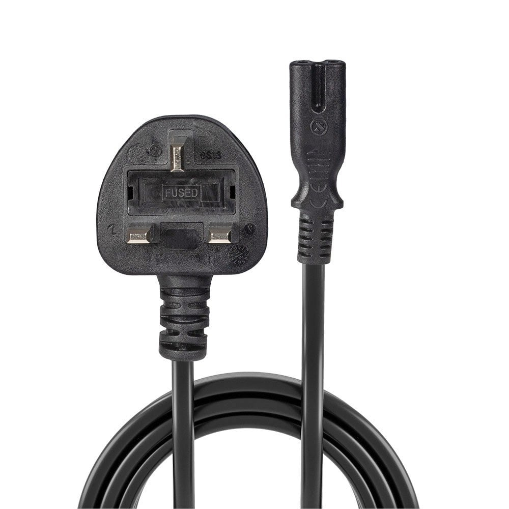 LINDY Extension Cable - Uk 3 Pin Plug To Iec C7 - 3m - Black