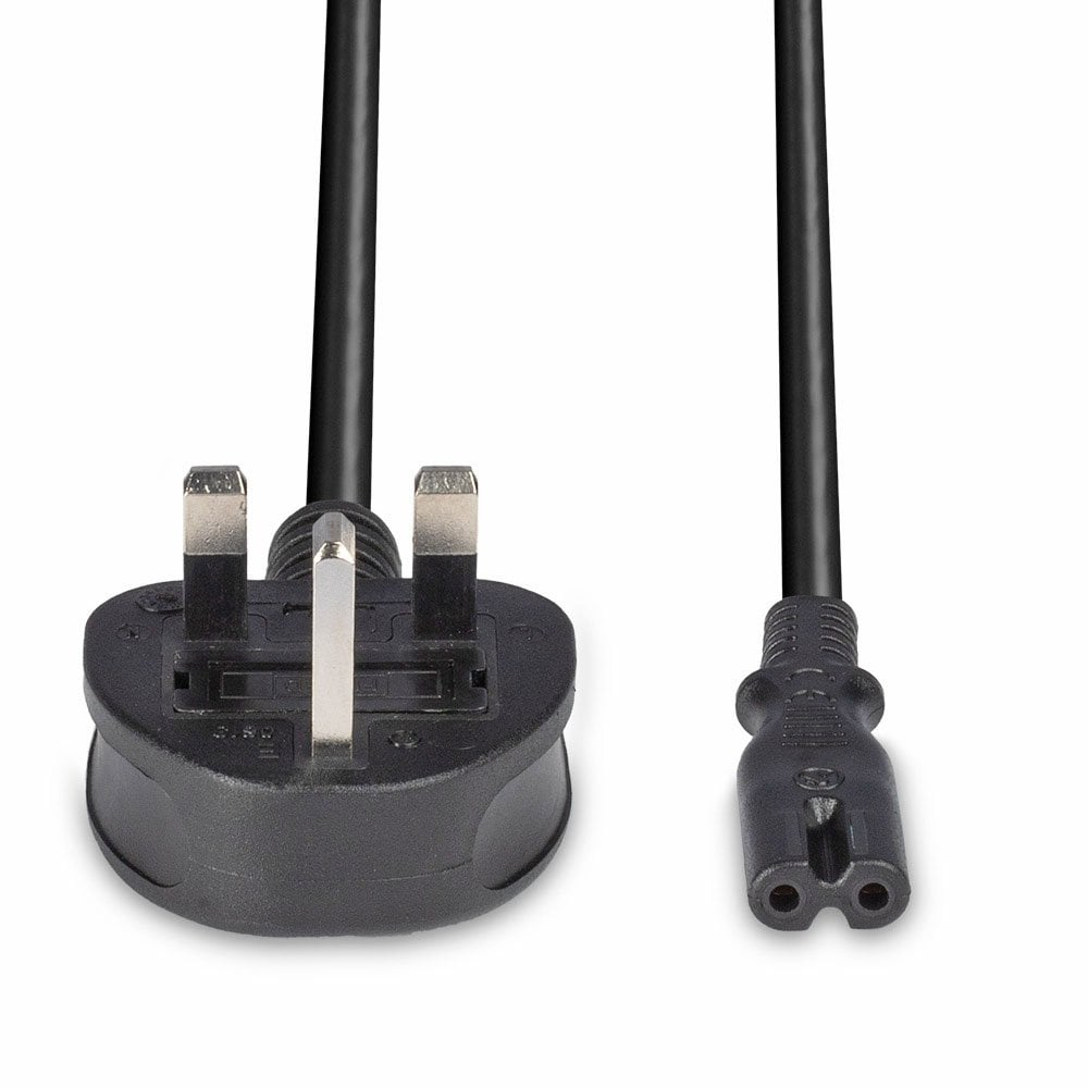 LINDY Extension Cable - Uk 3 Pin Plug To Iec C7 - 3m - Black