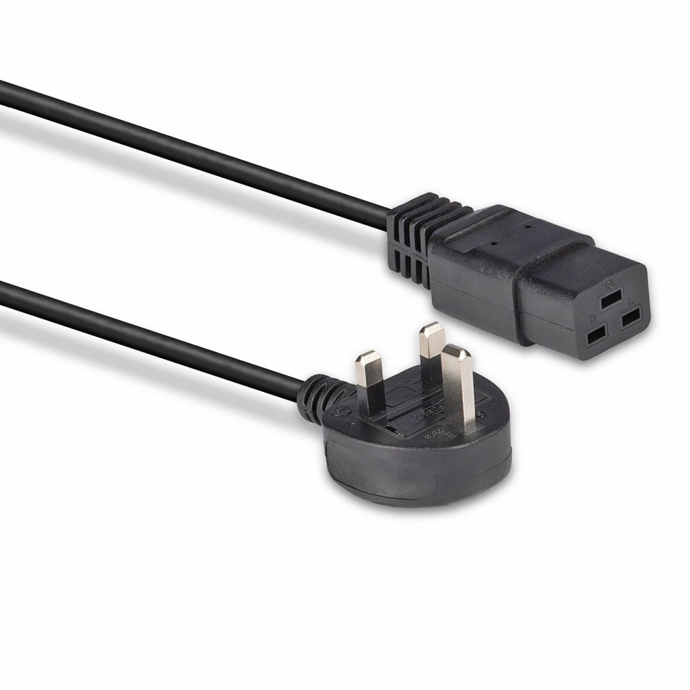 LINDY Extension Cable - Uk Mains Plug To Iec C19 - 2m - Black