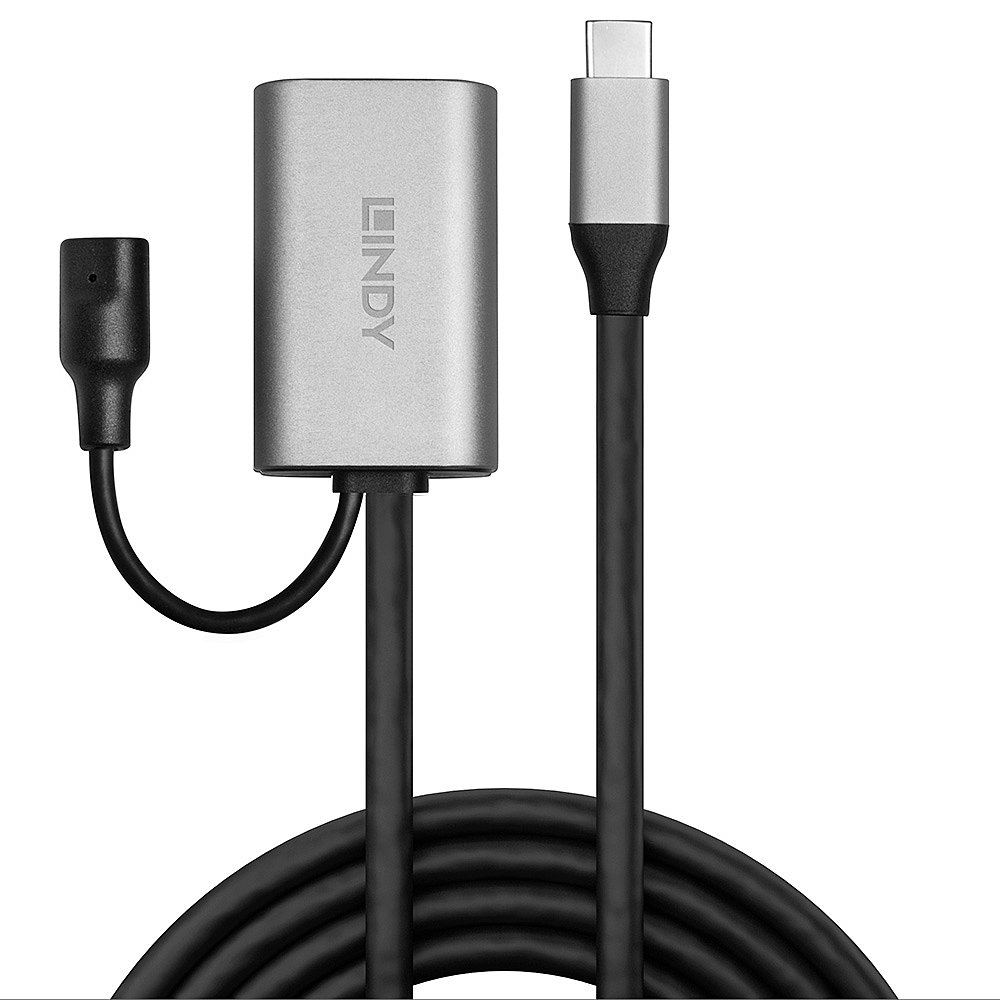 LINDY Active Extension Cable - USB 3.1 C To USB C - Black - 5m