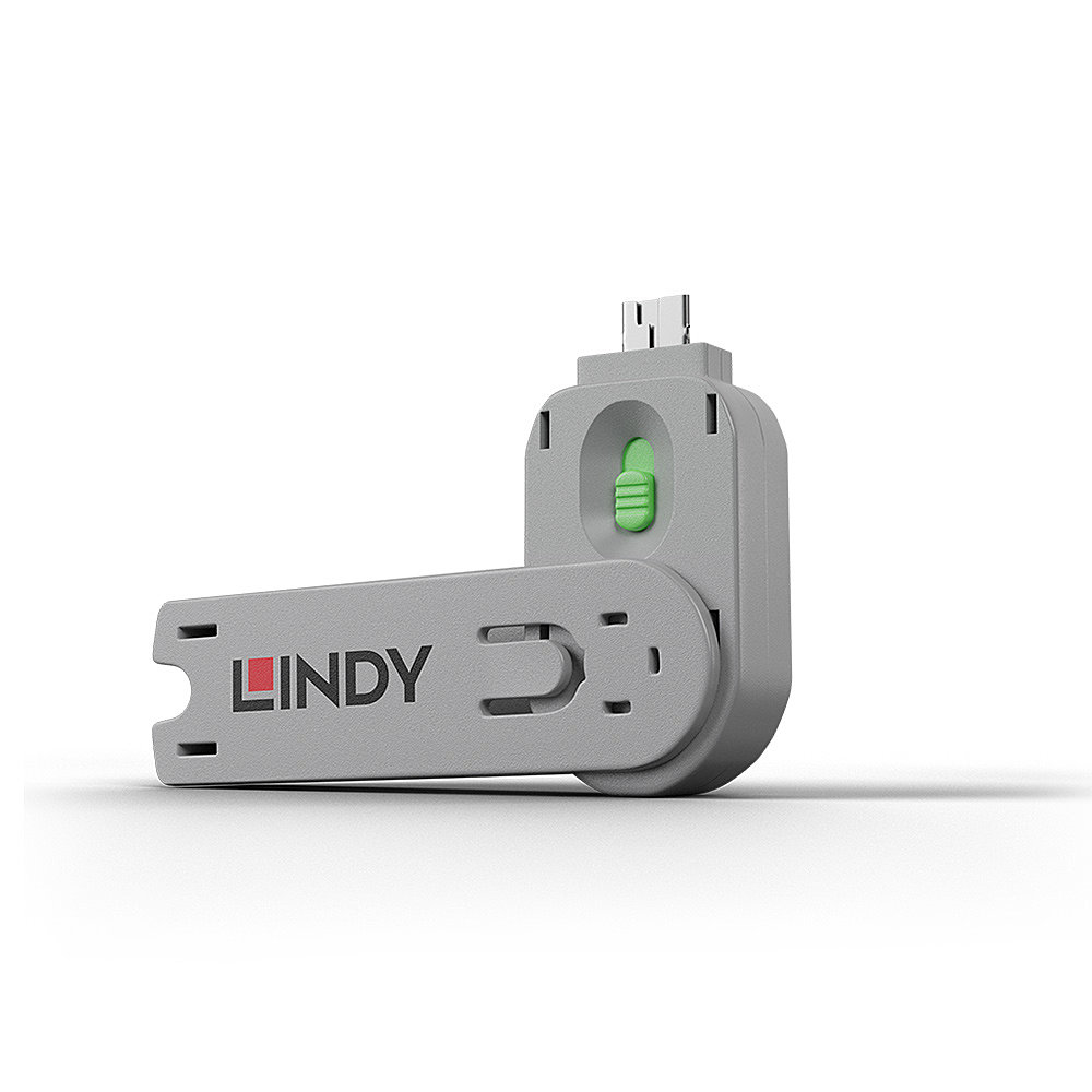 LINDY USB Type A Port Blocker Key Green