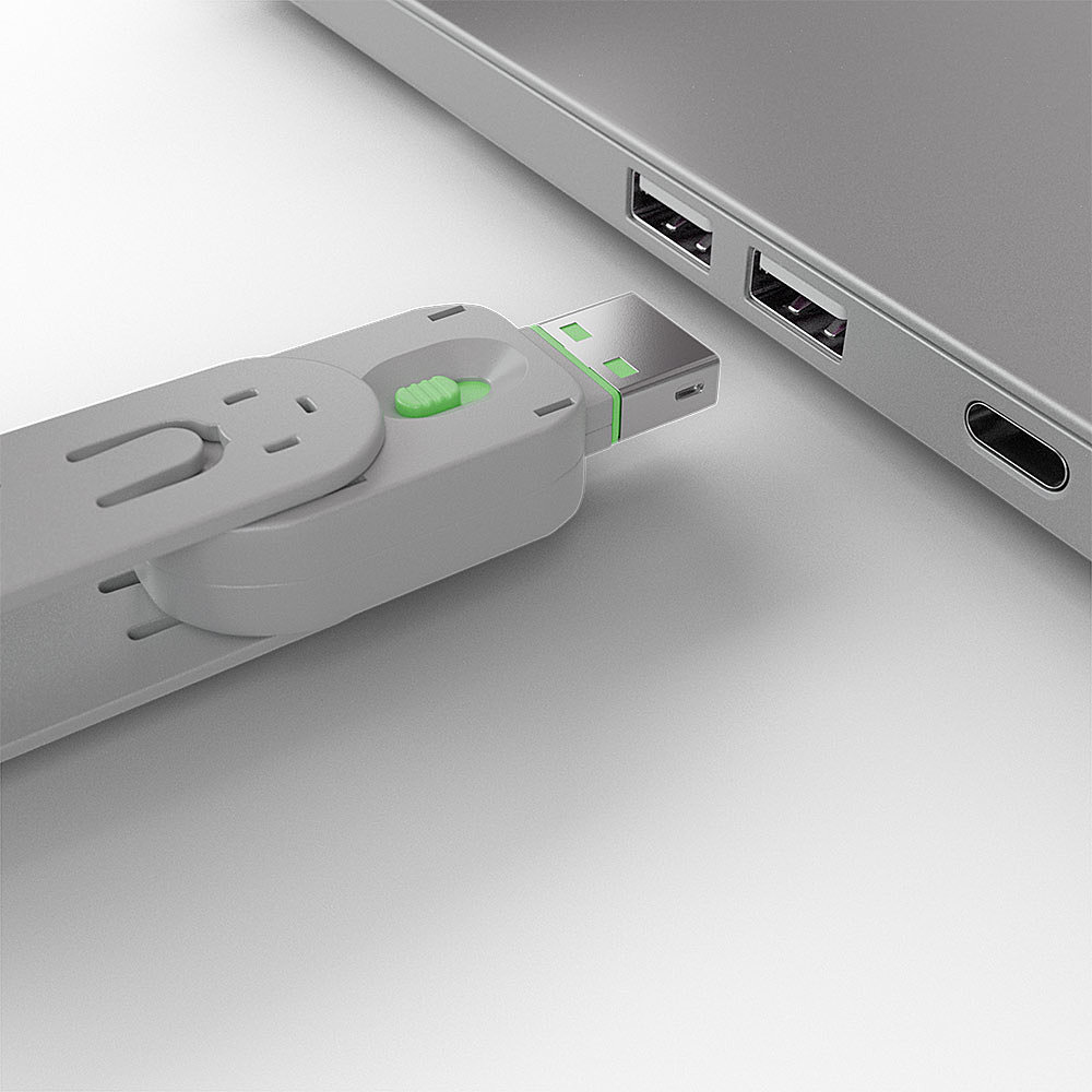 LINDY USB Type A Port Blocker Key Green