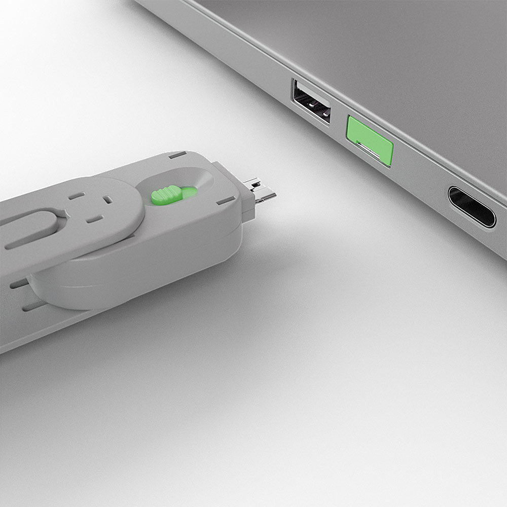 LINDY USB Type A Port Blocker Key Green