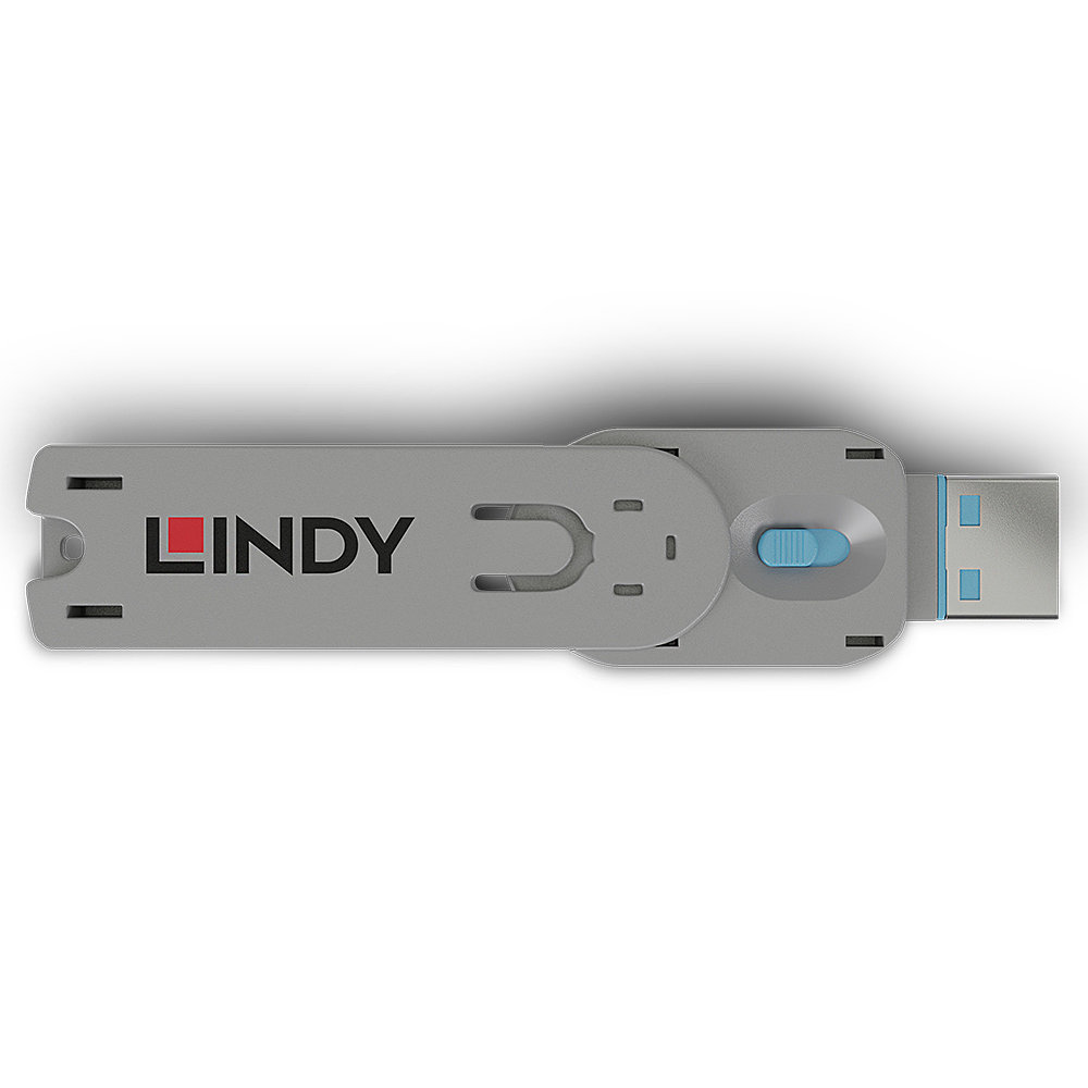 LINDY USB Type A Port Blocker Key Blue