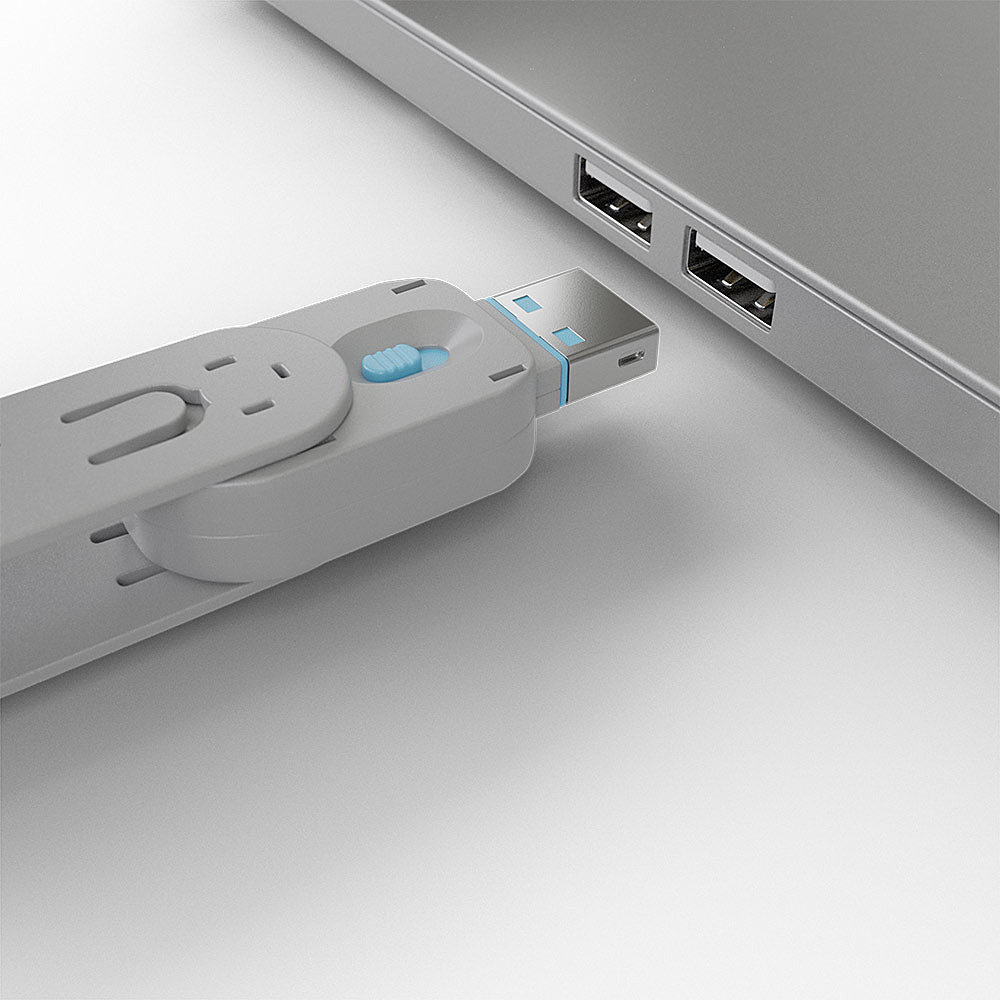 LINDY USB Type A Port Blocker Key Blue