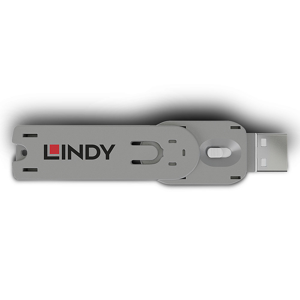 LINDY USB Type A Port Blocker Key White