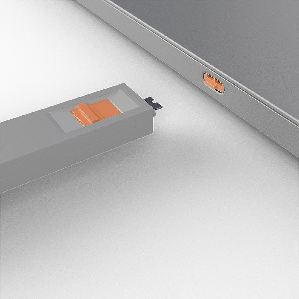 LINDY USB Type C Port Blocker Key-pack Of 4 Blockers Orange