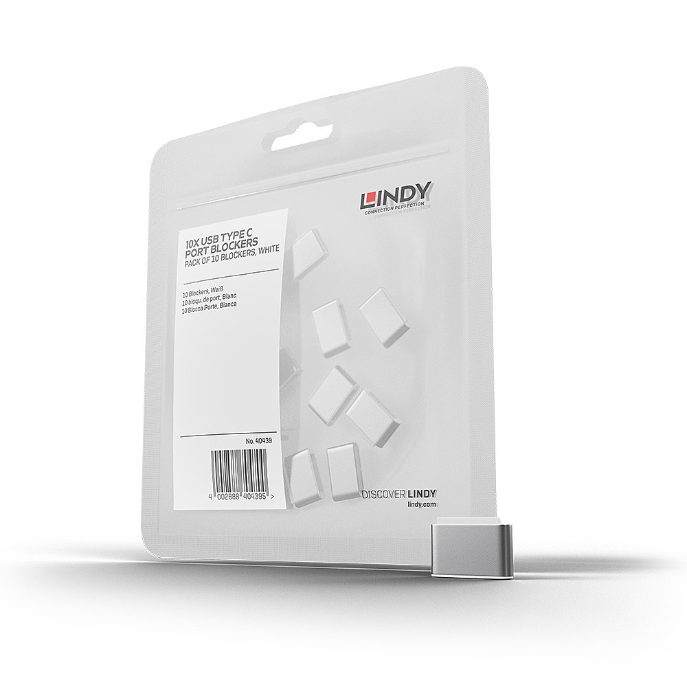 LINDY USB Type C Port Blockers Without Key -pack Of 10 White