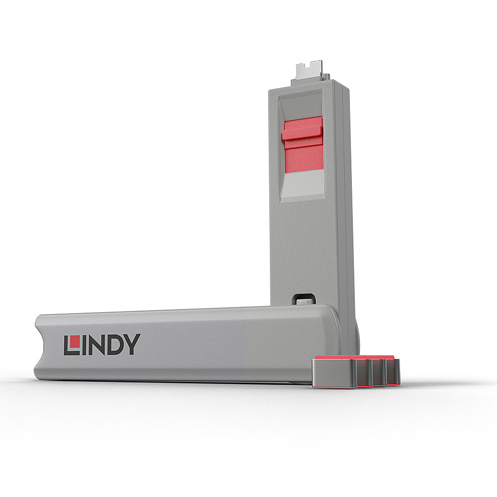 LINDY USB Type C Port Blocker Key-pack Of 4 Blockers Pink