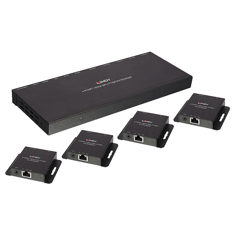 LINDY CAT6 4 Port Hdmi And Ir Splitter Extender 50m With Loop Out