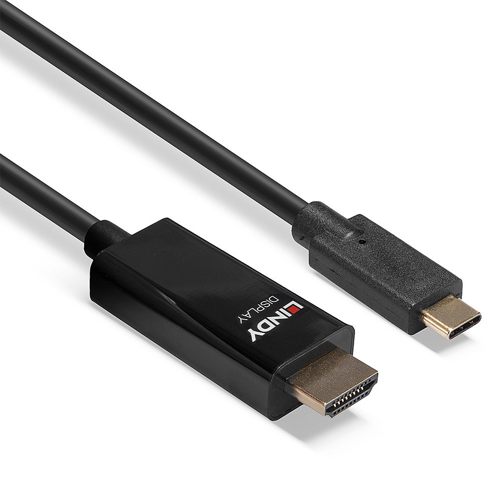 LINDY Adapter Cable - USB Type C - Hdmi 4k60 - Black - 10m With Hdr