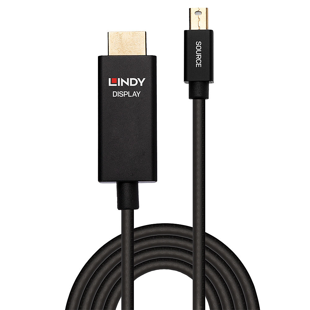 LINDY Cable - Active Mini DisplayPort - Hdmi - Black - 2m With Hdr