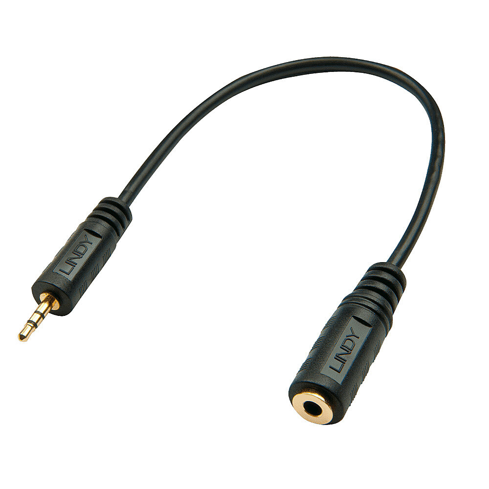 LINDY Audio Adapter - 2.5mm Male  - 3.5mm Female - Black