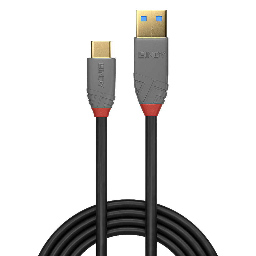 LINDY Cable - USB-c Male - USB-c Male 10gbps 5a Pd - Anthraline Black - 50cm