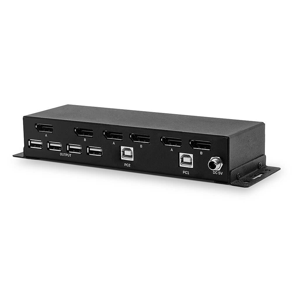 LINDY KVM Switch 2 Port Dual Head DisplayPort 1.2